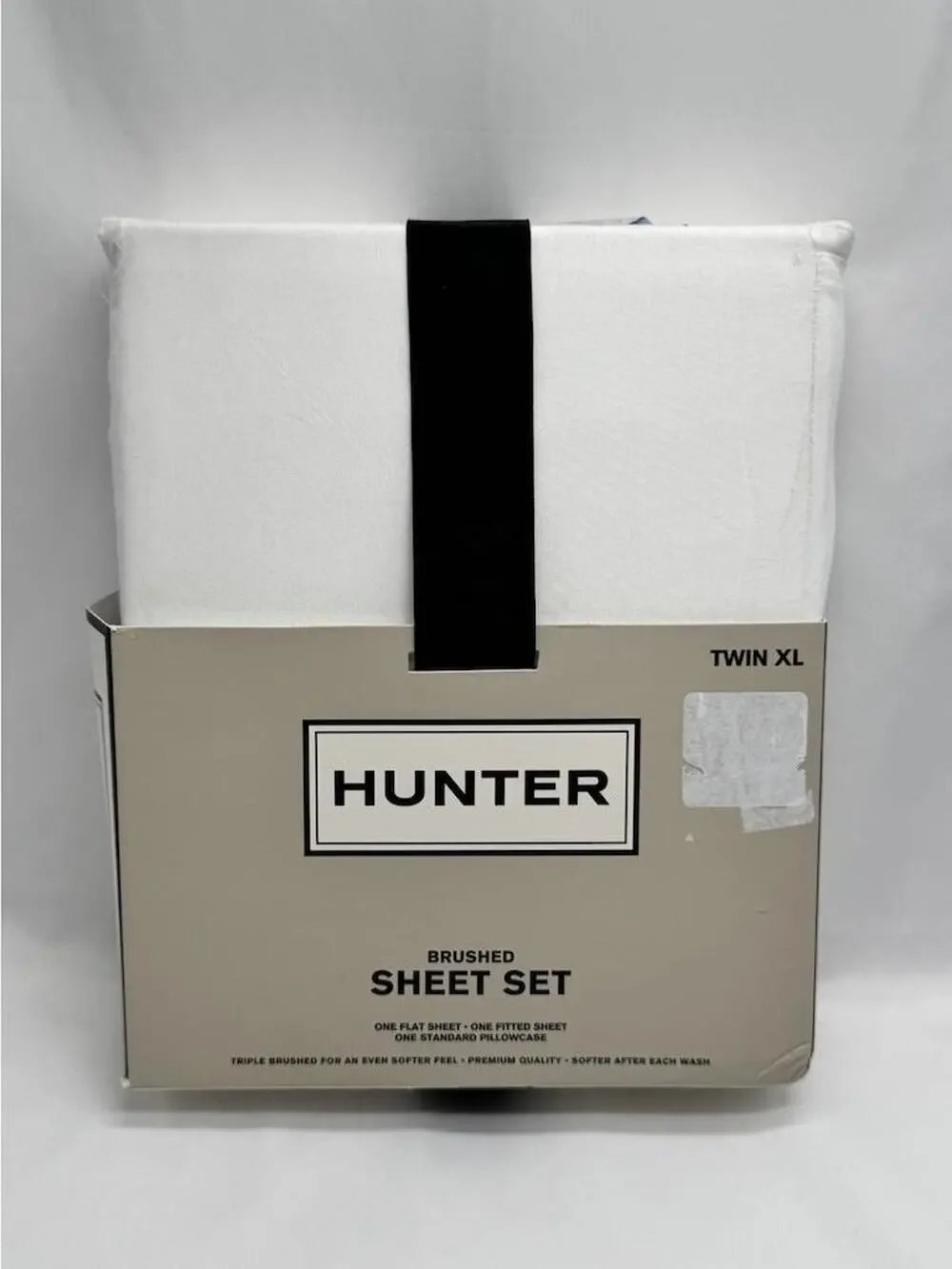 Hunter White Twin XL Brushed Sheet Set Solid Polyester Adult Bedroom Decor